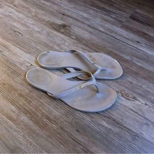 Gucci Purple/Taupe Leather Flip flops